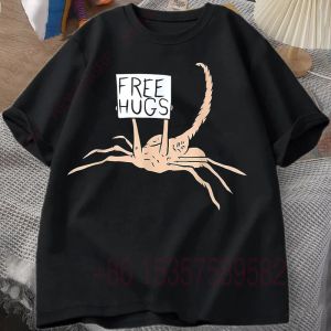 Alien Romulus Xenomorph Facehugger Graphic print Men T-Shirt Vintage Cotton Casual Tshirts O-Neck Short Sleeve Tee Oversized Top