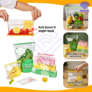 [COD] NANVAN NVN-PKZ01 KANTONG PLASTIK ZIP LOCK PENYIMPANAN MAKANAN SEGAR - FOOD STORAGE BAG KARAKTER LUCU DI KULKAS