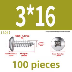 POWER&STRONG | 304 316 Stainless Steel Self-Tapping Screws M1M3M4M5M8