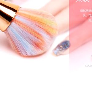 แปรงหน้าแปรงปัดฝุ่นเล็บ ด้ามยาว เงา แปรงแฟชั่น แบบพกพา สีพาสเทล คุณสามารถใช้งานได้กับแป้งผสมรองพื้นได้