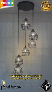 Lampu Gantung Void Tangga 6in1 minimalis Modern Vintage Klasik Retro Ruang Tamu Plafon Dekorasi Hias Mini Bar Ruang Tamu Aesthetic