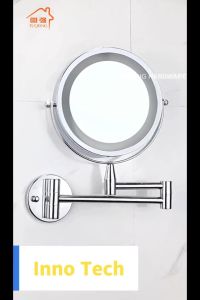 Gương trang điểm đèn Led treo tuờng 2 mặt xoay 360 độ tuỳ chỉnh độ dài thanh gương xa gần zoom hình lên 3 lần