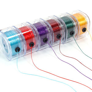 1 Cuộn Dây Đính Hạt Nhiều Màu Dây Thun Làm Vòng Tay Vòng Cổ Trang Sức Hộp Vuông Trong Suốt Dây Đính Hạt Phụ Kiện Trang Sức