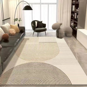 Toppillow Large Minimalist Nordic-Style Carpet For Living Room 120x160/80x120cm Non-Slip Backing Crystal Velvet Rug Home Decor