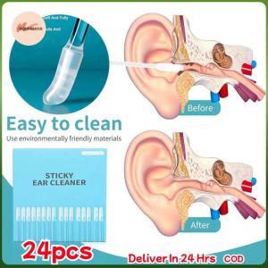 24Pcs Disposable Silicone EarWax Remover sticky ear pick For Kids Olders Adult S/L Ear Cleaner Reusable Adhesive Earpick