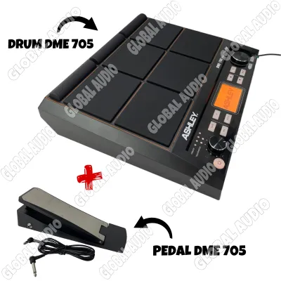 Drum Electrik Ashley DME 705 plus Tripod Pedal Drum Dme705 Full paket Original ashley Drum705 ( Bisa COD )