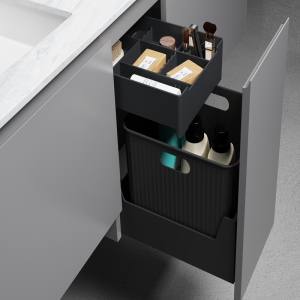 ชั้นวางเครื่องสำอางแบบเรียบง่ายและโมเดิร์น กล่องเก็บของแบบลิ่มเลือด กล่องจัดระเบียบ กล่องเครื่องประดับ อุปกรณ์จัดระเบียบในห้องน้ำ