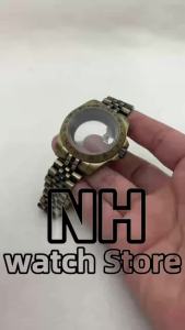 40mm Explore 2 Watch Case Bronze Retro Watch Case With Strap Sapphire Crystal Fit NH34 NH35 NH38 ETA2824 PT5000 Movement