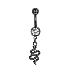 Long S-shaped Adhesive Diamond Pendant With Navel Ring Human Piercing Accessory With Diamond Inlaid Flower Branches Navel Ring
