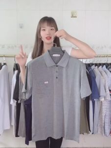 เสื้อยืดแขนสั้นคอโปโลอเนกประสงค์สำหรับฤดูร้อน2024แฟชั่นของผู้ชายวัยกลางคนและผู้สูงอายุสีทึบหลวมเรียบง่ายลำลอง