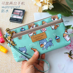 Long Waterproof Oxford Cloth Mobile Phone Bag Double Layer Wallet Handheld Wrist Bag Coin Storage Document Storage Womens Handbag