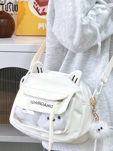 LUSUO | Girls Student Backpack Crossbody Bag