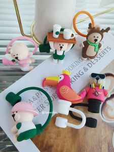 Universal Silicone Straw Caps Dustproof 7mm Caliber Cute Girl Heart Suitable Non-straw Included Drinking Straws Accessories