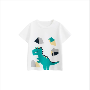 2025 Children Dinosaur Cartoon T-Shirts Cute Cat Clothes for Boy 100% Cotton Kids Girls Short Sleeve Casual Sport Top Tees