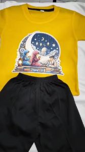 Baju Kaos Setelan Distro Anak Laki-Laki Motif Doa Malam Ramadan Edisi Lebaran Muslim 1 - 10 Tahun