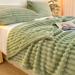 Thickened Rabbit Fur Velvet Blanket Winter Coral Velvet Small Blanket Bed Office Shoulder Wrap Nap Sofa Cover Blanket