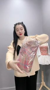 Áo sơ mi kiểu bigsize nữ dáng babydoll tay bồng chất vải caro sọc nhún bèo sau lưng lên phom dễ thương dành cho nàng chuppy SM27