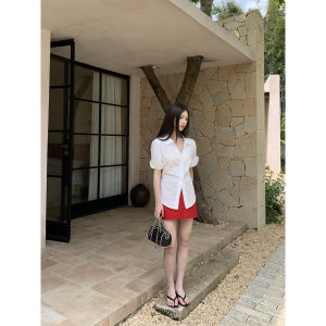 Red A-Line Mini Skirt For Petite Women