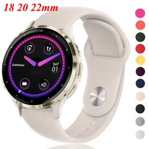 Silicone Watch Band For Garmin Venu 4 41mm 45mm Venu 3S 2S/Vivoactive 4S/Vivomove 3/Forerunner 55 255S 265S Bracelet 18 20 22mm