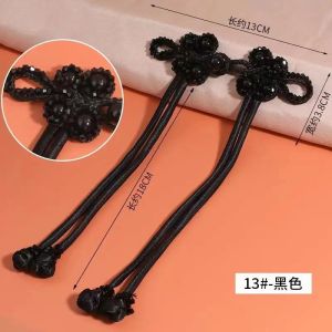 Decorative Long Tail Button New Style Five Leaf Tassel Flag Robe Dress Costume Accessory Button for Home Sewing DIY