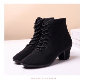 New Women Ballroom Latin Dance Shoes Jazz Modern Dance Shoes Lace Up Dancing Boots Red Black Sports Dancing Sneakers