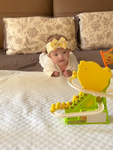 SKISOPGO Little Duck Climbing Stairs Track Toys with Light and Music Children Electronic Educational Toys