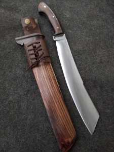 golok kebun baja per fulltang asli sonokeling