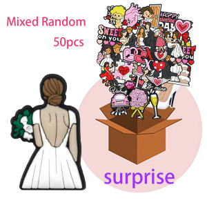 Potdemiel | 15-100pcs Hot Sales Cartoon Wedding Party Series PVC Shoe Accessories Suitable For Hole Shoes And Beach Bags Accessory
