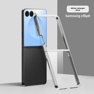 szhaiyu | Transparent Electroplated Phone Case for Samsung Galaxy Z Flip 8 7 6 5 4 5G Flip8 Flip7 FE Flip6 Protective PC Shell Back Cover