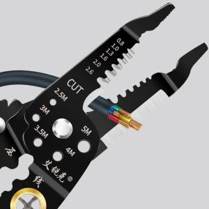 Đa chức năng Kìm tuốt dây Kìm cắt dây dụng cụ tước dây cáp điện uốn tóc bồng