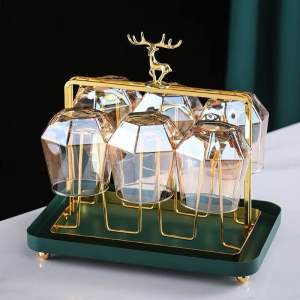 Khay úp ly Hình Huơu cao cấp chất lượng kèm khay hứng nước