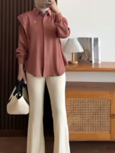 Flare Pants - Celana Kulot Highwaist Cutbray Wanita Scuba Premium