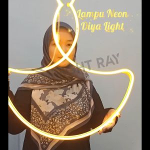 60CM Big Hanging Diya Neon Light Deepavali Decoration Lampu Diwali Festival LED Neon Sign 2 Pin Plug 5 Colours