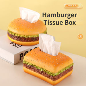 Hamburger Shaped Tissue Box Creative Burger Resin Napkin Holder Case Paper Box Container HomeTable Decoration Storage Boxes