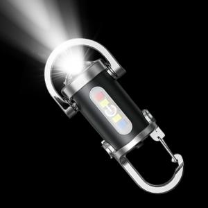 Mini USB Rechargeable LED Flashlight Keychain Portable Waterproof Camping Pocket Lamp Keyring Hanging Light Outdoor Gear