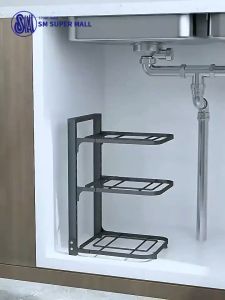 【Adjustable】2/3/4/5 Layers Kitchen Pots Shelving Multifunction Household Organizer Kitchenware Storage Rack Heavy Duty Pans Rack