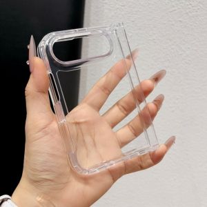 Luxury Transparent Hard Acrylic Fold Phone Case For iPhone Duo Thickened TPU Shockproof Non Yellowing Cover