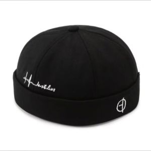 Topi Sporty Hitam Hitam Tiga Rambai Warna Kontras Trendi