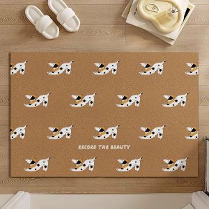 Modern Minimalist Cartoon Dog Entrance Door Mat Anti-Slip Wear-Resistant PVC Rug Fresh And Clean Style Hallway Floor Mat