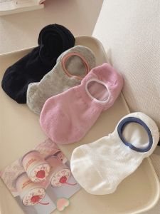 Summer Breathable Mesh Invisible Socks Womens Cute Non-Slip Slip-On Boat Socks Thin Striped Invisible Casual Socks for Women