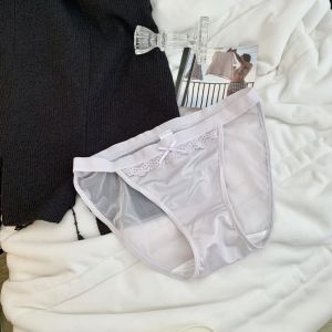 High Slit Lace Underwear Pure Desire Satin Womens Quick Dry Ice Silk Large Size Cotton Crotch mid Low Waist Triangle Pants