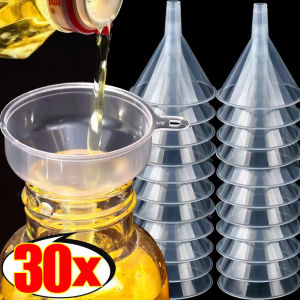 30Pcs Mini Plastic Funnel Clear Small Funnel Set for Liquor Perfume Oil Cosmetic Liquid Dispenser Lab Bottles Filling Tools