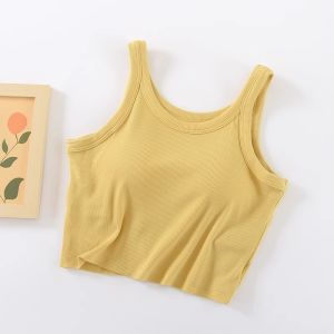Womens Slim Fit Integrated Backless Vest Top Bottoming Strap Tank Top Summer Outdoor Wear Pure Color Commute Style Short Length