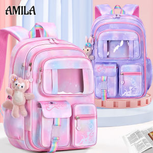 AMILA balo nữ đi học balo nữ đi học cấp 2 Cặp Học Sinh Sinh Viên Bé Gái Công Chúa Cặp Sách Vải Không Thấm Nước Cặp Sách Ba Lô Đeo Vai Hai Bên cặp đi học nữ cặp đi học ba lô học sinh