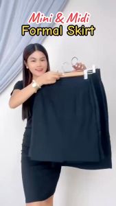 Jass Store Formal Office Wear Mini Skirt For Women Plain Black Stretchable Fabric #2104