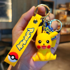 Pokemon Keychain Pikachu Key Ring Snorlax Eevee Car Charm Backpack Pendant Fashion Accessory Cute Gift for Kids Girls Anime