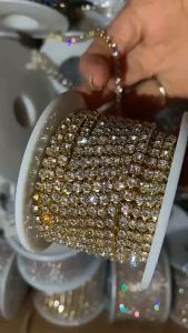 10m/2mm Rantai Cakar Berlian Imitasi Crystal Rhinestone Chain for DIY Jewelry Craft Untuk Aksesoris Perhiasan
