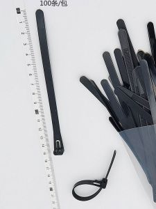 Adjustable Nylon Ties with Quick Release Buckle Detachable Recyclable Black White Office Cable Ties Bulk Pack of 100