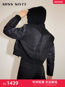 Warm Angel Series Miss Sixty Womens Denim down Jacket 90 Duck down Patchwork Outerwear Commute Style Short Length