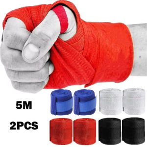 2 Rolls 5M Cotton Boxing Bandages Sports Protective Gear Sports Gloves MMA Gloves Wrapped Around Competition Bandages